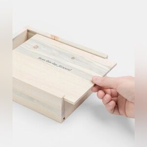 Artifact Uprising Reclaimed Wood Keepsake Box Black Engraving 8x11 NWT